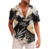 Hawaiian Fashionable Lapel Shirts For Men Summer Tropical Plant Printed Loose Short Sleeve Button-Down Beach Holiday Shirts 5XL 4