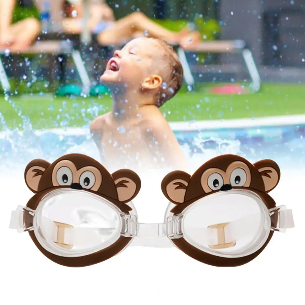 Surfing Goggles Ergonomic Diving Goggles Nose Clip Fashion Cartoon Monkey Frog Kids Swim Glasses Swim Eye Wear