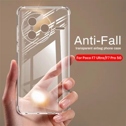 Crystal Clear TPU Shockproof Case with Camera Protection - Soft Protective Cover for Poco F7 Pro (Transparent)