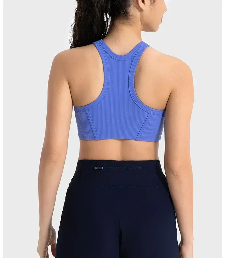 Lemon Women Clothing Top Women Gym Yoga Fitness Sports Bra Crop Top Outdoor Jogging Workout Ribbed Underwear Vest Push-Up Bras
