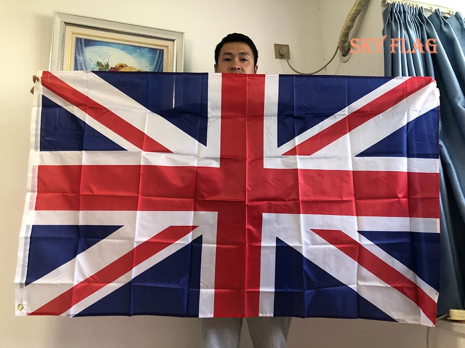 Bandiera Del Cielo Bandiere Del Regno Unito 90X150Cm Bandiera Dello Stato Del Paese Dell'Inghilterra Poliestere Bandiera Del Marchio Nazionale Del Reg