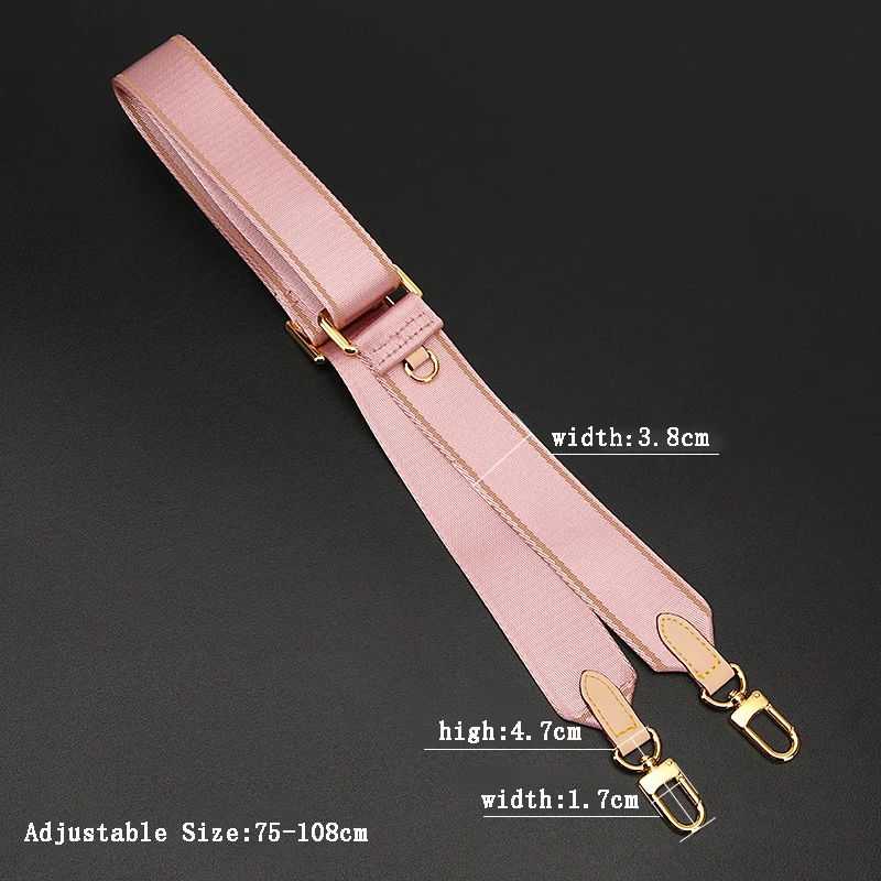 Luxury Adjustable Canvas Shoulder Bag Straps Crossbody Coin Purse Metal Button Handbag Strap Famous Brand Replacement Bag Strap