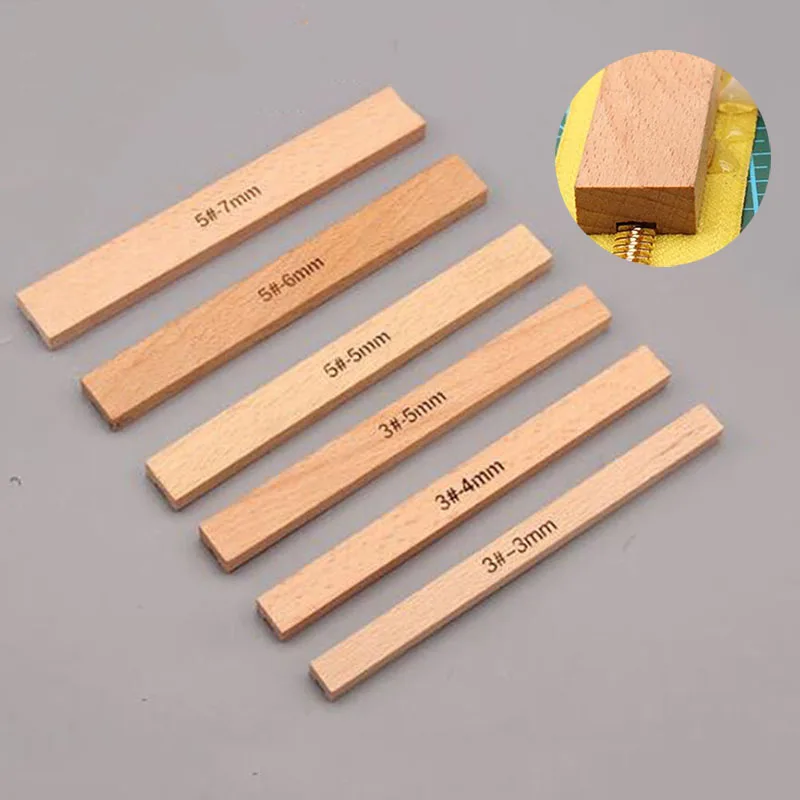 1Pcs Professional DIY Leather Craft 3# 5# zipper glue leak proof Wood Ruler Handmade Tool
