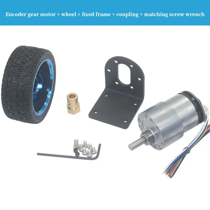 JGB37-520 Hall Encoder Brushed DC Motor 6V12V Forward And Reverse Adjustable Speed 6RPM-1590RPM Smart Car Kit With Wheels image 2