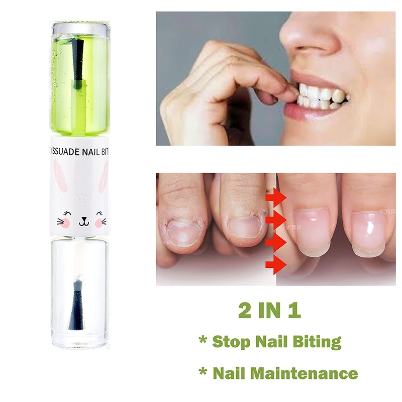 Fingernail Stop Biting Polish Nail Biting Stop Fingernail Oil With  Double-head Design Thumb Sucking Stop Solution For Kids