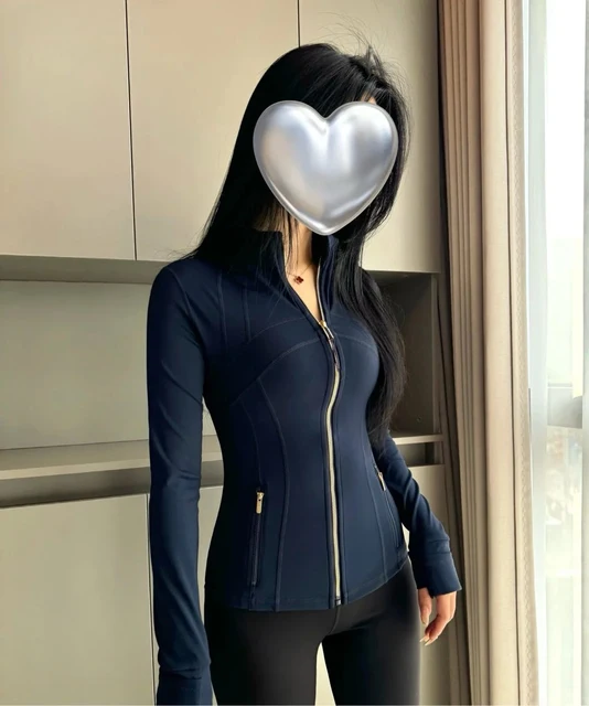 LULU FLORA New version of gold zipper slimming jacket yoga stand up collar jacket slim fit quick drying sports thin version