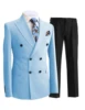 2 Pieces Men's Suits Gentleman Double Breasted Peak Lapel Blazer Mens Suit Formal Jacket Pants For Wedding Groom Tuxedos