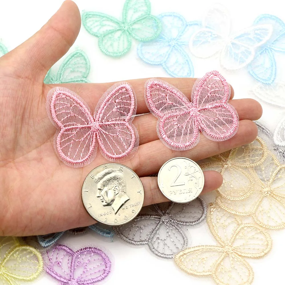 Toppe Ricamo Farfalle Organza - 30 Pezzi Per Riparare E Decorare | 5 Cm Larghezza - Foto 5