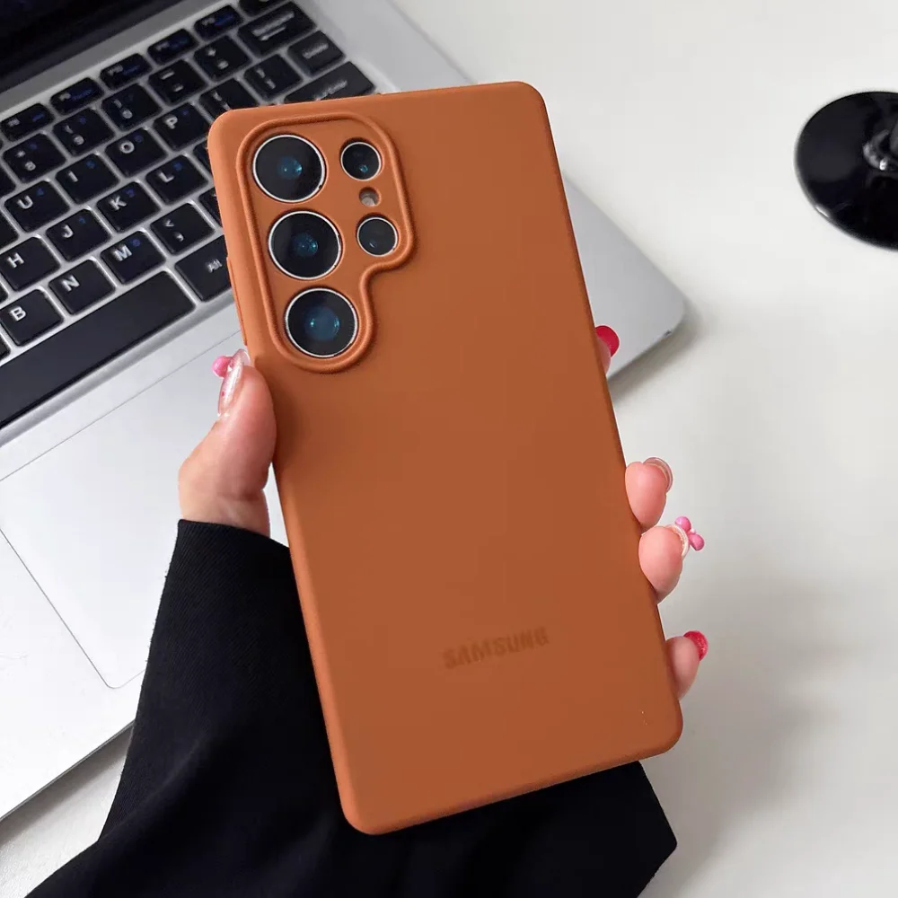 Premium Liquid Silicone Case with Full Camera Protector and Original Logo - Includes Box