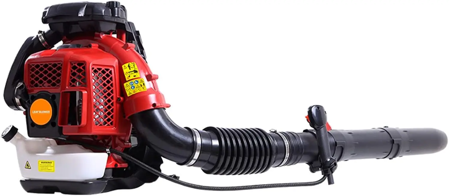 80CC Gas Powered Backpack Leaf Blower 900CFM Powerful 206MPH Extreme Duty 2-Cycle Petrol Powered Leaf blowers for Lawn