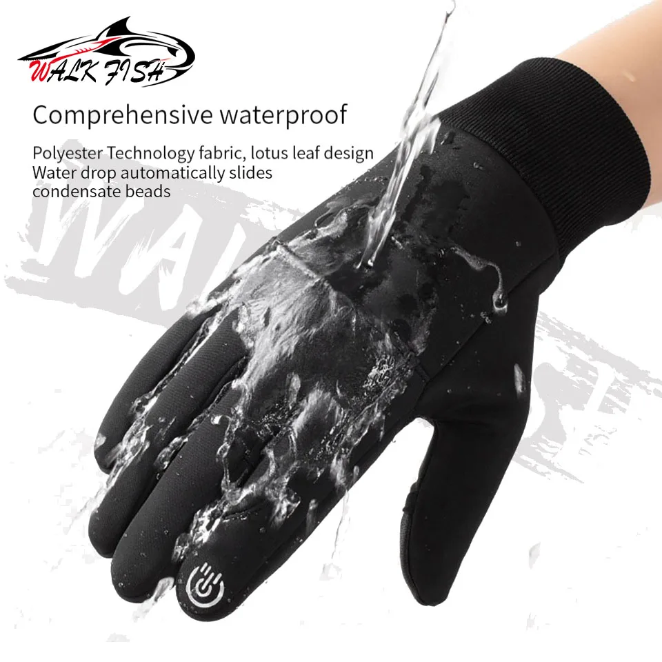 WALK FISH Winter Fishing Gloves Waterproof Winter Gloves Windproof  Photograph Men Women Warm Protection Fish Angling Gloves - AliExpress