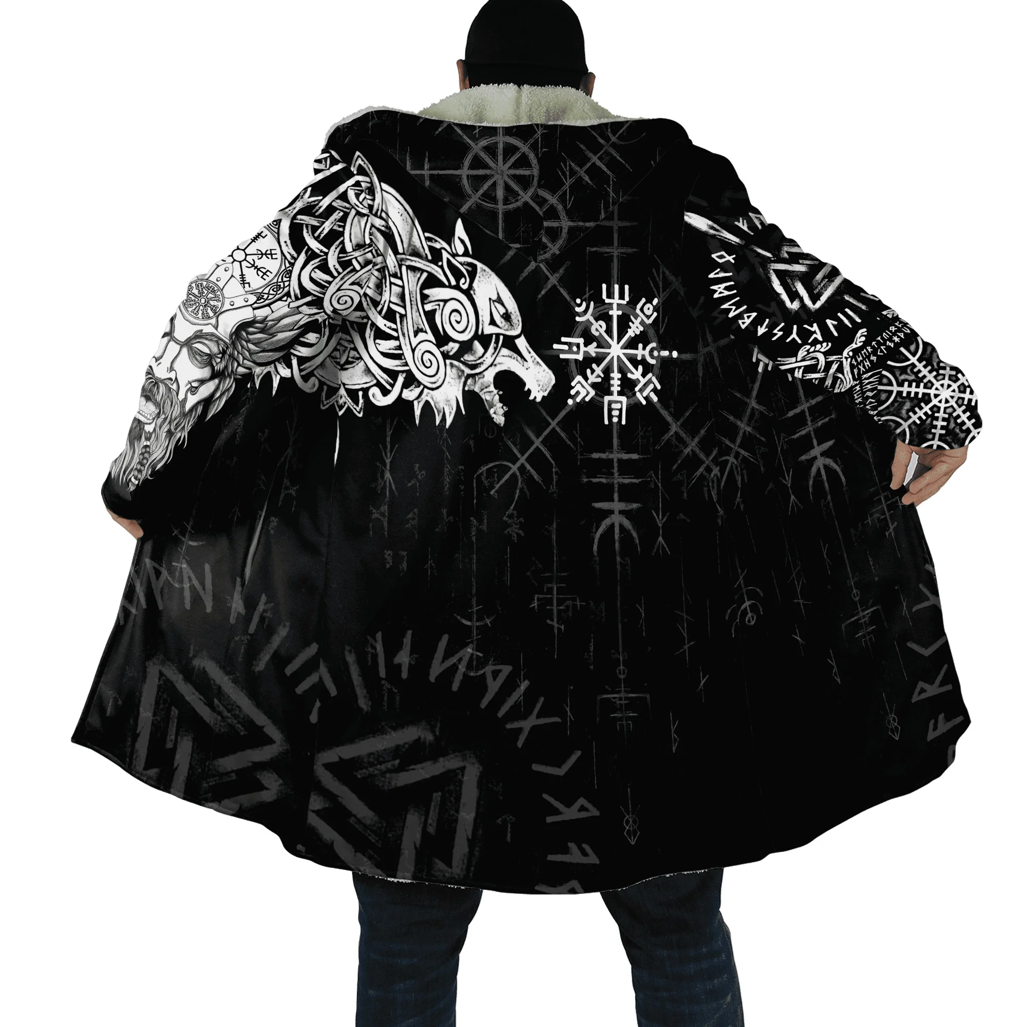 One Eyed Raven|Embrace the Viking spirit with our PLstar Cosmos Dragon and  Odin Raven Tattoo 3D Printed Men's Fleece Hooded Cloak. This unisex casual  thick warm cape coat is perfect for winter.