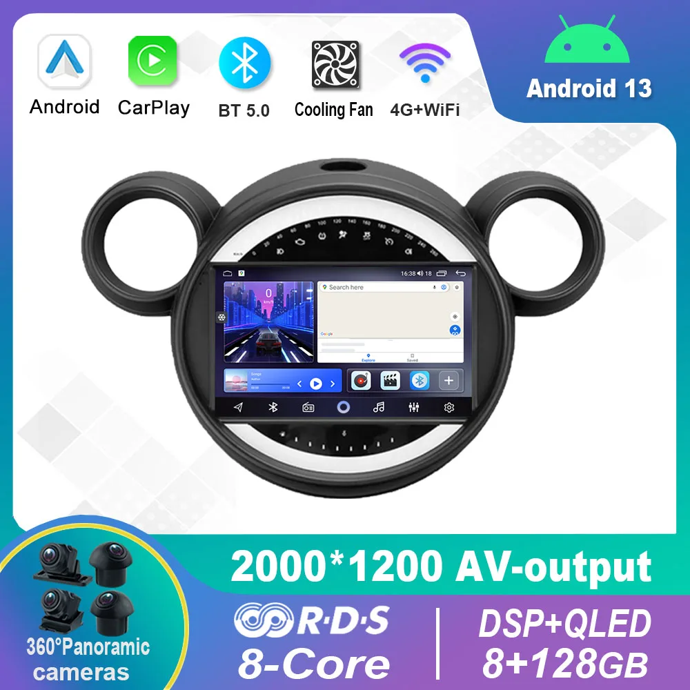 

Android 13.0 Car Radio Multimedia Video Player Navigation stereo For BMW Mini 2010-2016 GPS Carplay 4G WiFi
