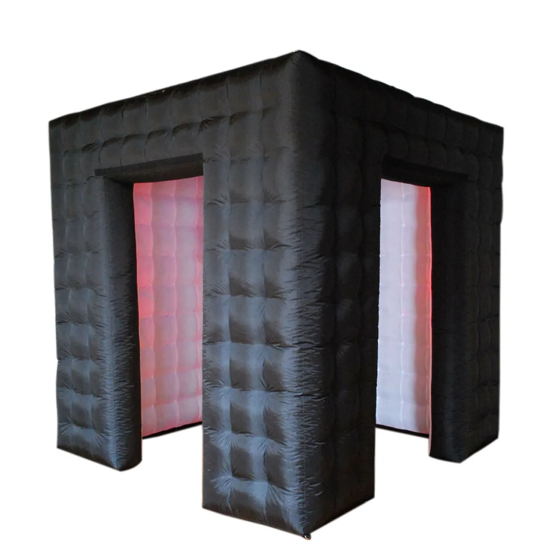 

Black Inflatable Photo Booth Enclosure Photobooth Tent with 2 Doors and Led Light, Blower for Advertising, Bars, Party Wedding