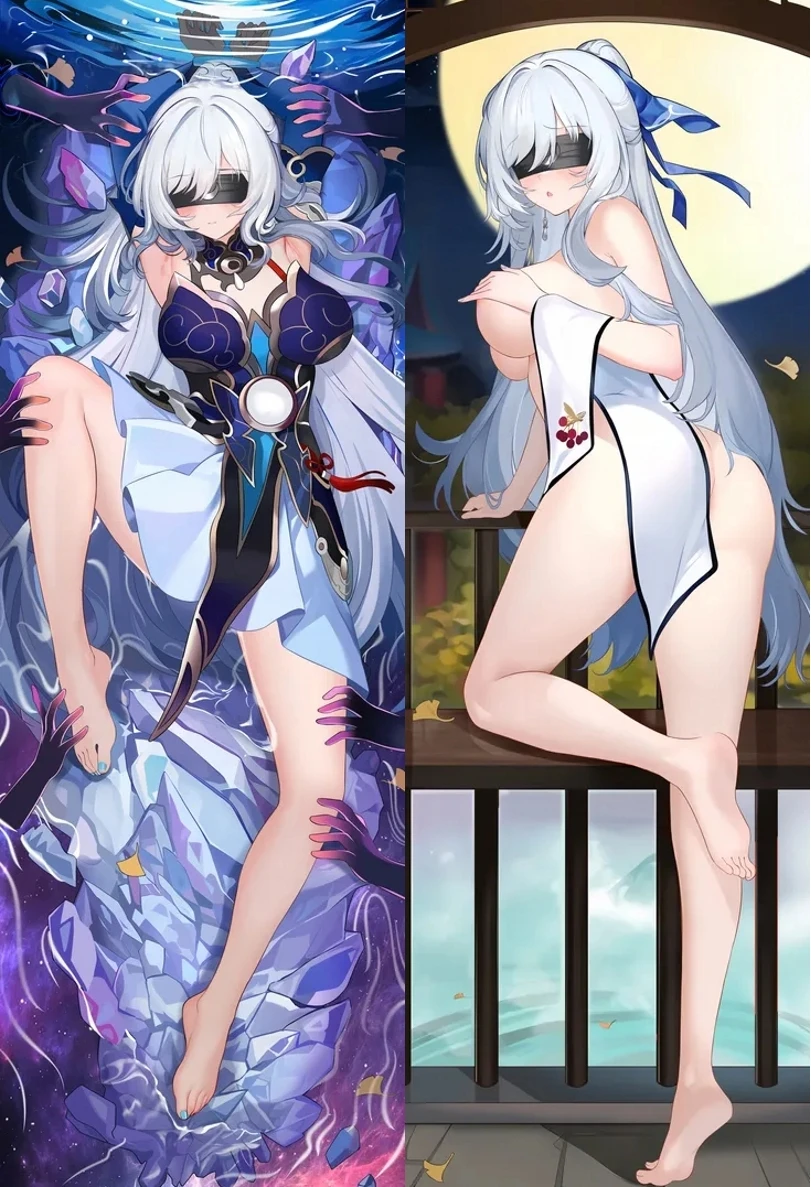 Anime Game Honkai: Star Rail Collapse Black Swan Jingliu Cosplay Dakimakura Pillow Case Anime Hugging Body Prop