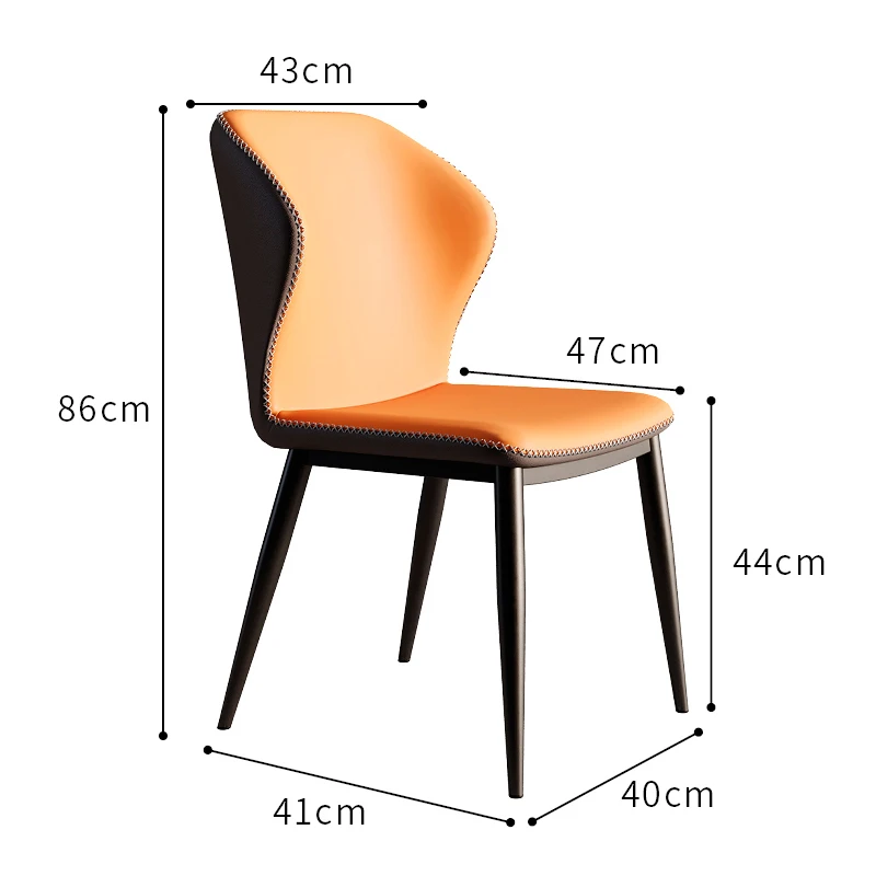 European Leather Restaurant Chair Simple Fashionable Elegant Leisure Restaurant Chair Salon Bar Chaises Salle Manger Furnitures