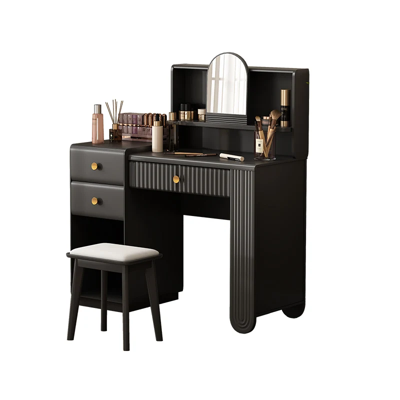 

Комод, черный стол для спальни, туалетный столик, встроенный простой стол для хранения в японском стиле