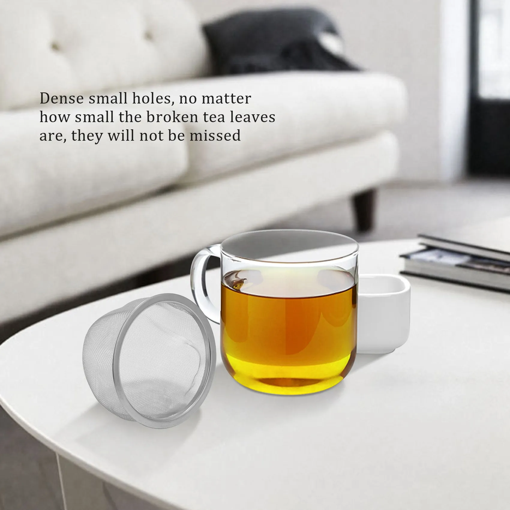 Teapot Diameter 80Mm Metal Mesh Tea Leaf Spices Strainer Basket