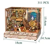DIY Wooden Doll Houses Magic Shop Casa Miniature Building Kits with Music Sound USB Power Dollhouse for Girls Birthday Gifts 6