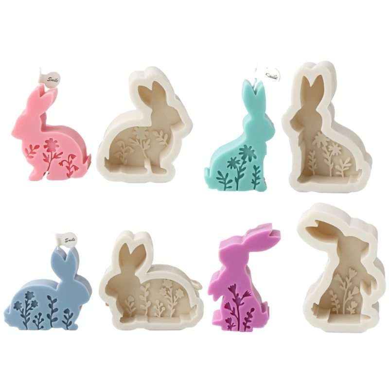 

Rabbit Shapes Silicone Mold Handmade Wax Mould Durable Epoxy Resin Moulds Bunnys Aromas Molds