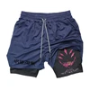 Anime Gym Shorts 2 In 1 Double Layer Men Workout Sports Jogging Sportwear Training Sport Shorts Male Summer Performance Shorts 3