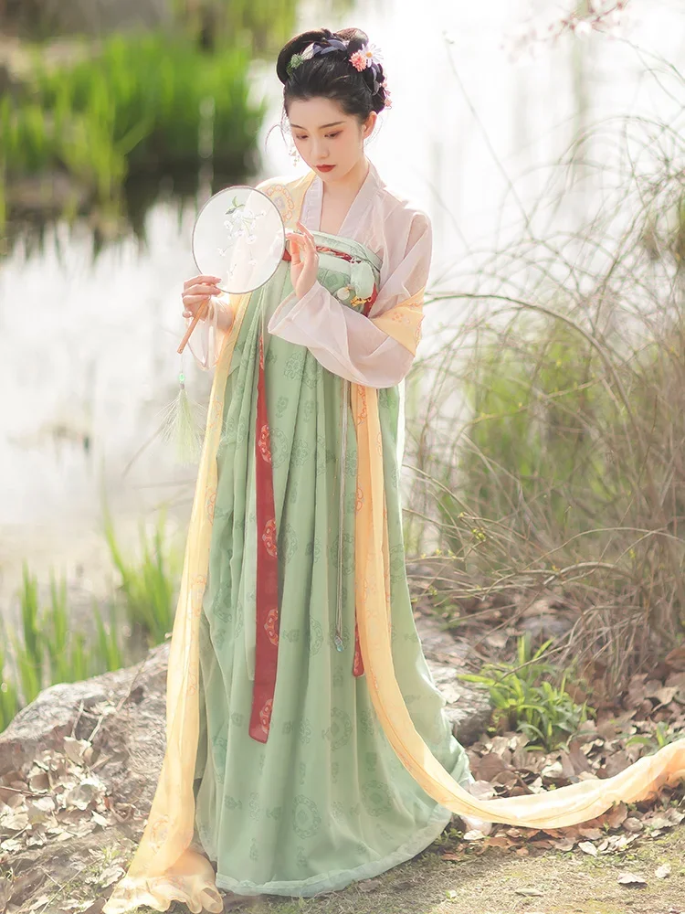 

Оригинальная Женская юбка Hanfu, сделанная в стиле Тан, супер яркая юбка