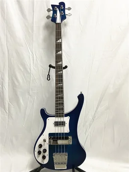 Custom 4003 Left Hand 4 String Electric Bass Guitar Blue Gradient Body Chrome Hardware