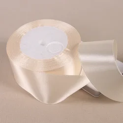 Elegant Beige Polyester Satin Ribbon - 25 Yards for Wedding, Party Decorations & DIY Gift Wrapping (38mm beige)