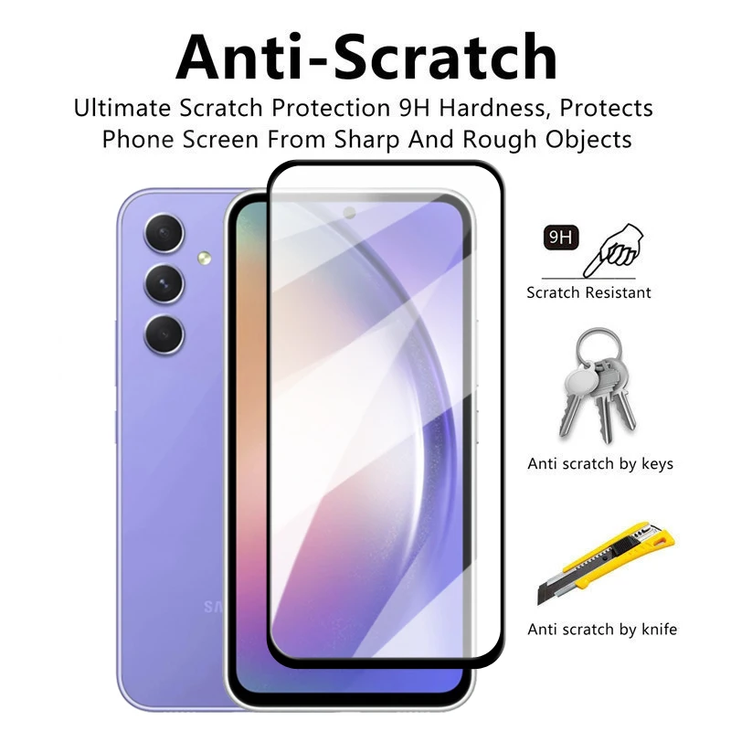 For Samsung Galaxy A24 4g Glass Samsung Galaxy A04s A14 A24 A34 A54 5g  Screen Protector Full Glue Tempered Glass Protective Film - Screen  Protectors - AliExpress