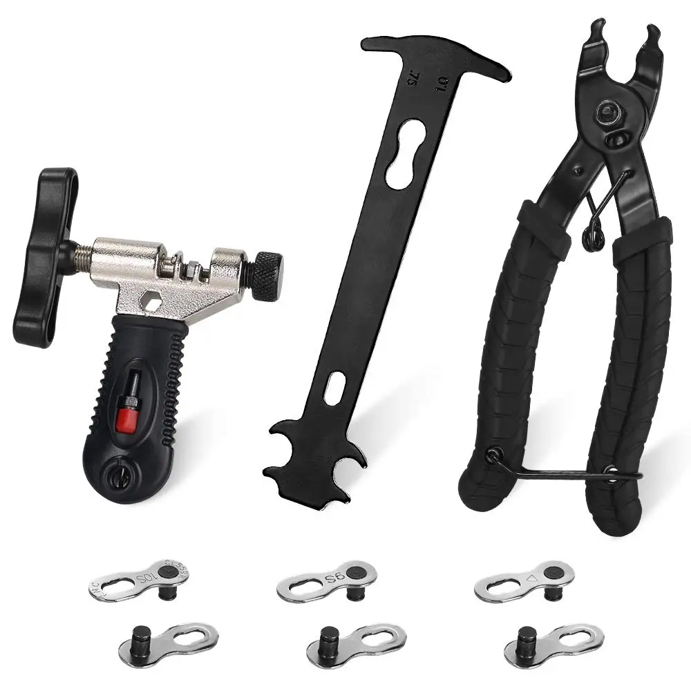 

Bicycle Chain Repair Tool Kit, Cycling Bike Master Link Pliers Remover & Chain Breaker Splitter Cutter & Chain Wear Indicator