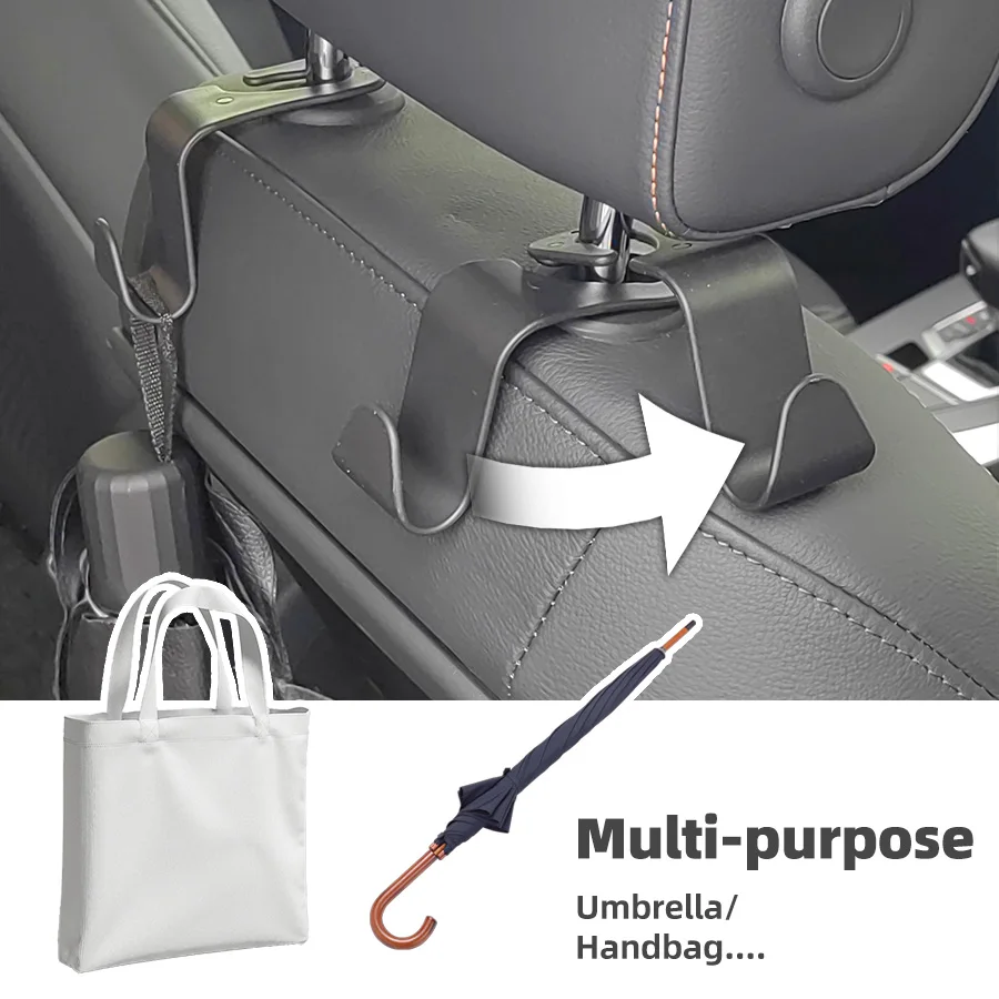 4Pcs Car Headrest Hooks Hanger for Bags Seat Back Organizer Holder Clips Auto Fastener Hooks Car Storage Interior Accessories car seat headrest hook,car storage hook