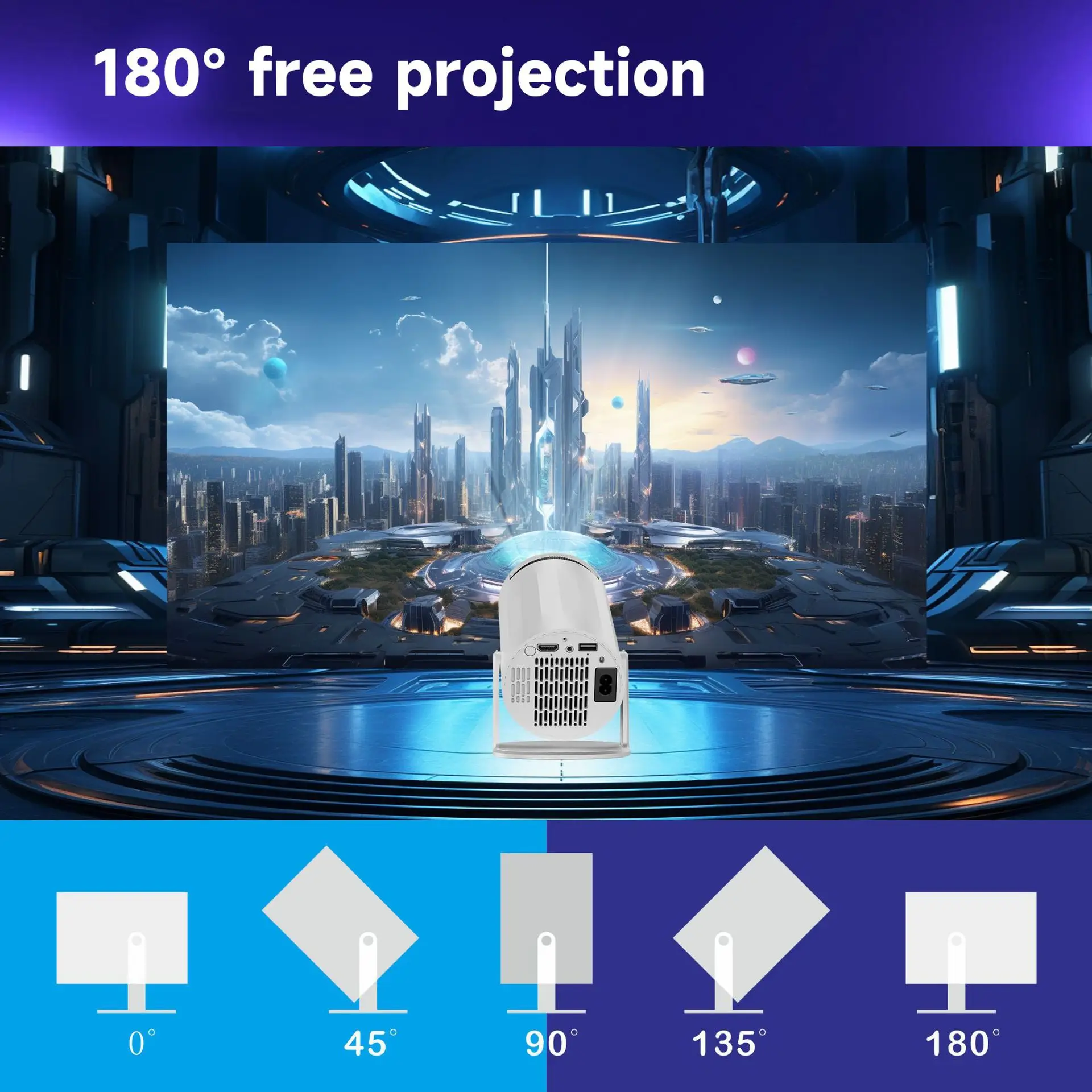 Фото Xiaomi YZ300 новый проектор 4K Android 11 WIFI6 BT5.0 1080P 1280*720P домашний кинотеатр, проектор экрана телевизора, наружный портативный проектор №4