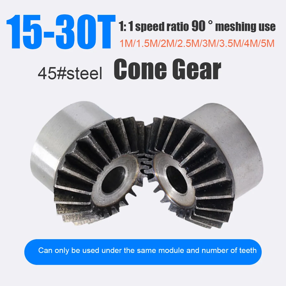 1pcs 1M-5M 15T-30T Bevel Gears Hole 6mm-19mm Gear 90 Degree Transmission For Model Car Modification DIY