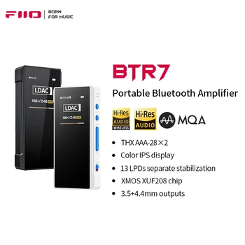 FiiO BTR7 블루투스 헤드폰 앰프, MQA USB DAC AMP QCC5124, 더블 THX AAA 3.5mm 4.4mm 밸런스드 출력 DSD256 LDAC 포함