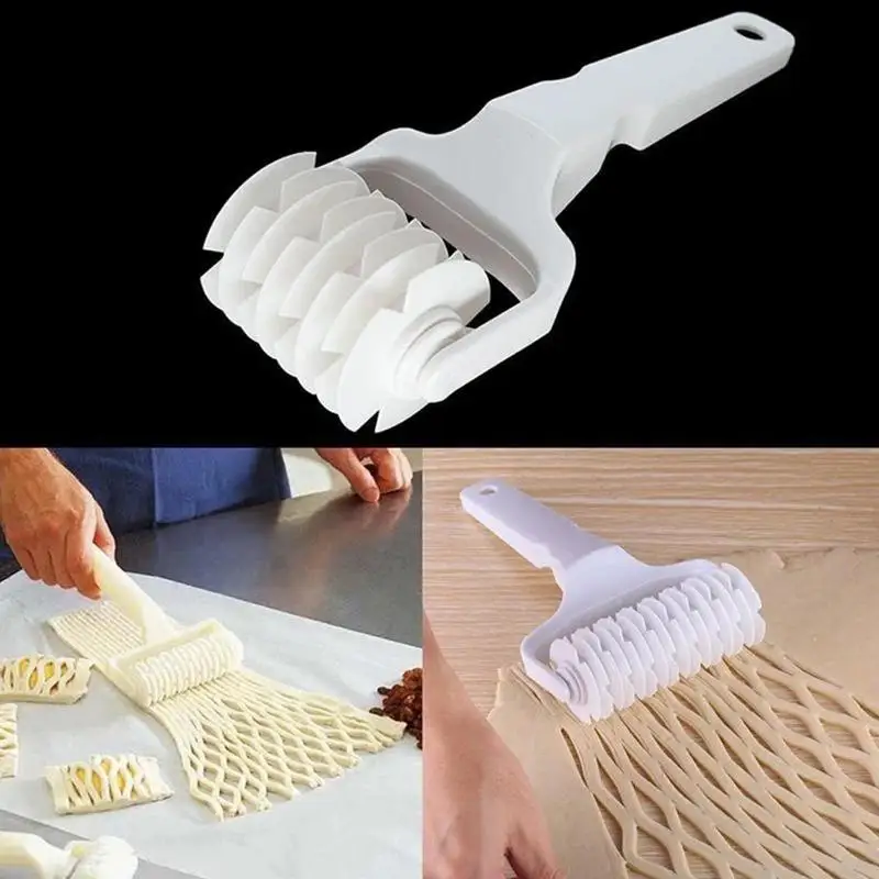 Pie Pizza Cutter Pastry Bakeware Embossing Dough Roller Lattice Cake Tools Plastic Baking Tool 1PC pizza cutter
