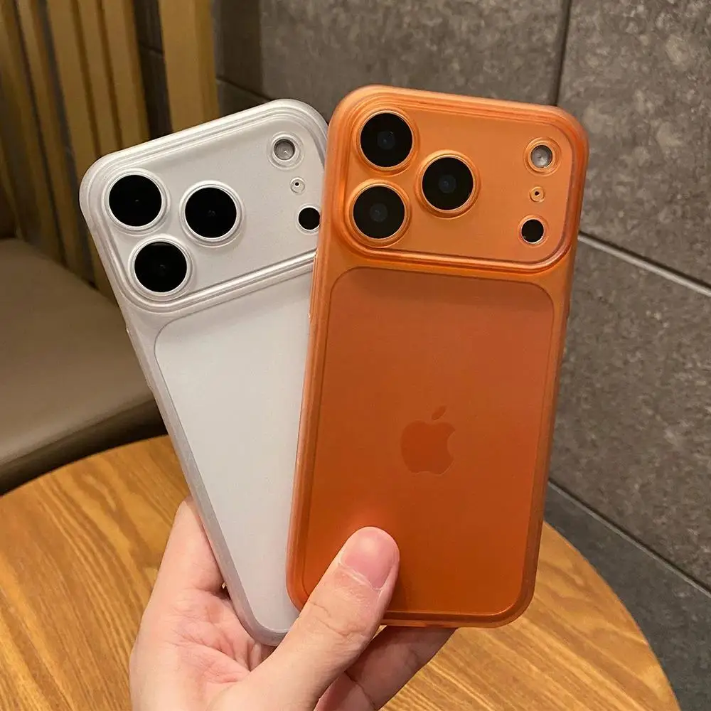 Ultra Thin Clear Matte Shockproof Phone Case with Translucent Lens Protection Cover