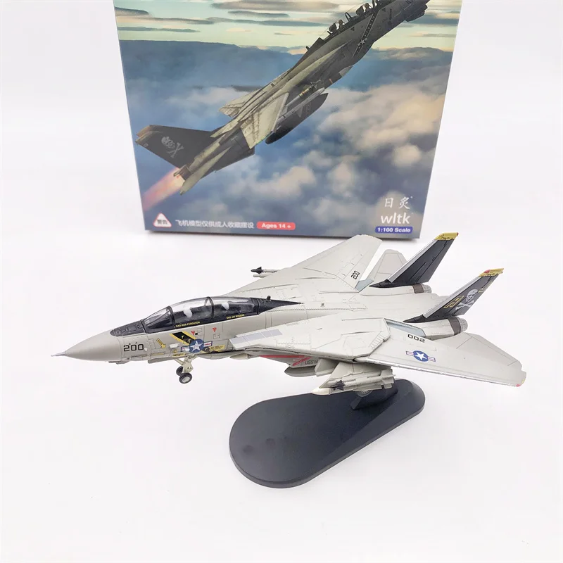 

Wltk Diecast 1/100 Scale US F-14A F14 VF-84 Alloy Fighter Aircraft Model Collection Souvenir Ornaments Display