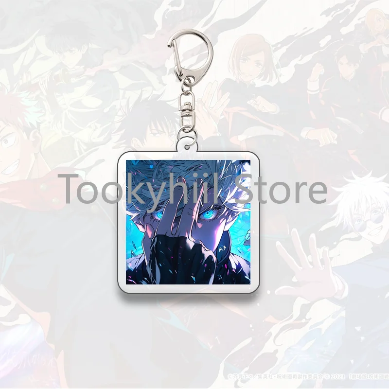 Gojo Satoru Quadratischer Schlüsselanhänger Freund Exquisiter Rucksack Anime Figur Dekorieren Anhänger Cartoon Itadori Yuji Sammeln Sie Zubehör – Detail 10