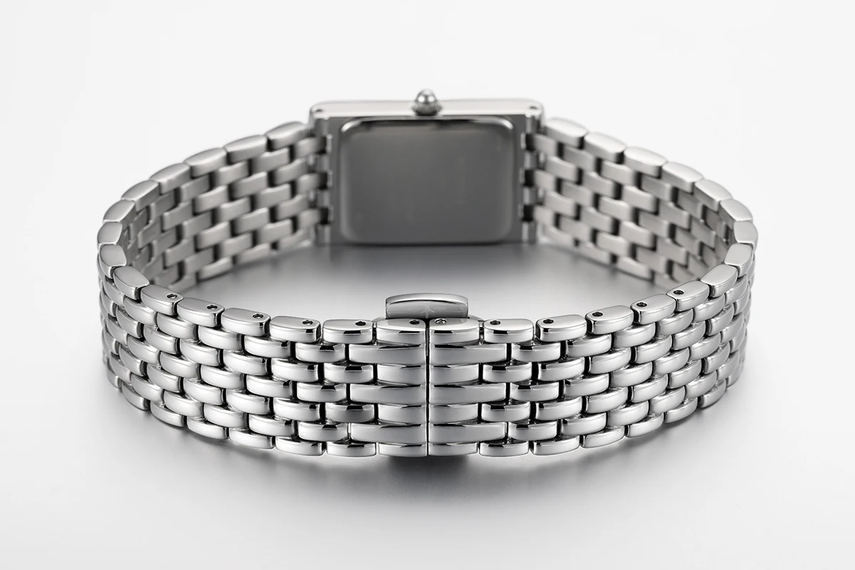BERNY Uhren für Damen, modisch, luxuriös, rechteckig, lässig, Quarzuhr, massiver Edelstahl, wasserdicht, Mädchen-Armbanduhr – Detail 10