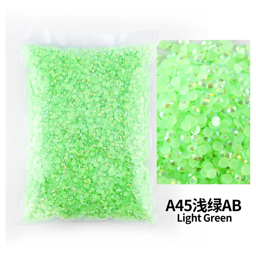 Bulk Wholesale Jelly Color AB Transparent Faceted FlatBack Resin Rhinestones for Nail Art & Garment Decoration