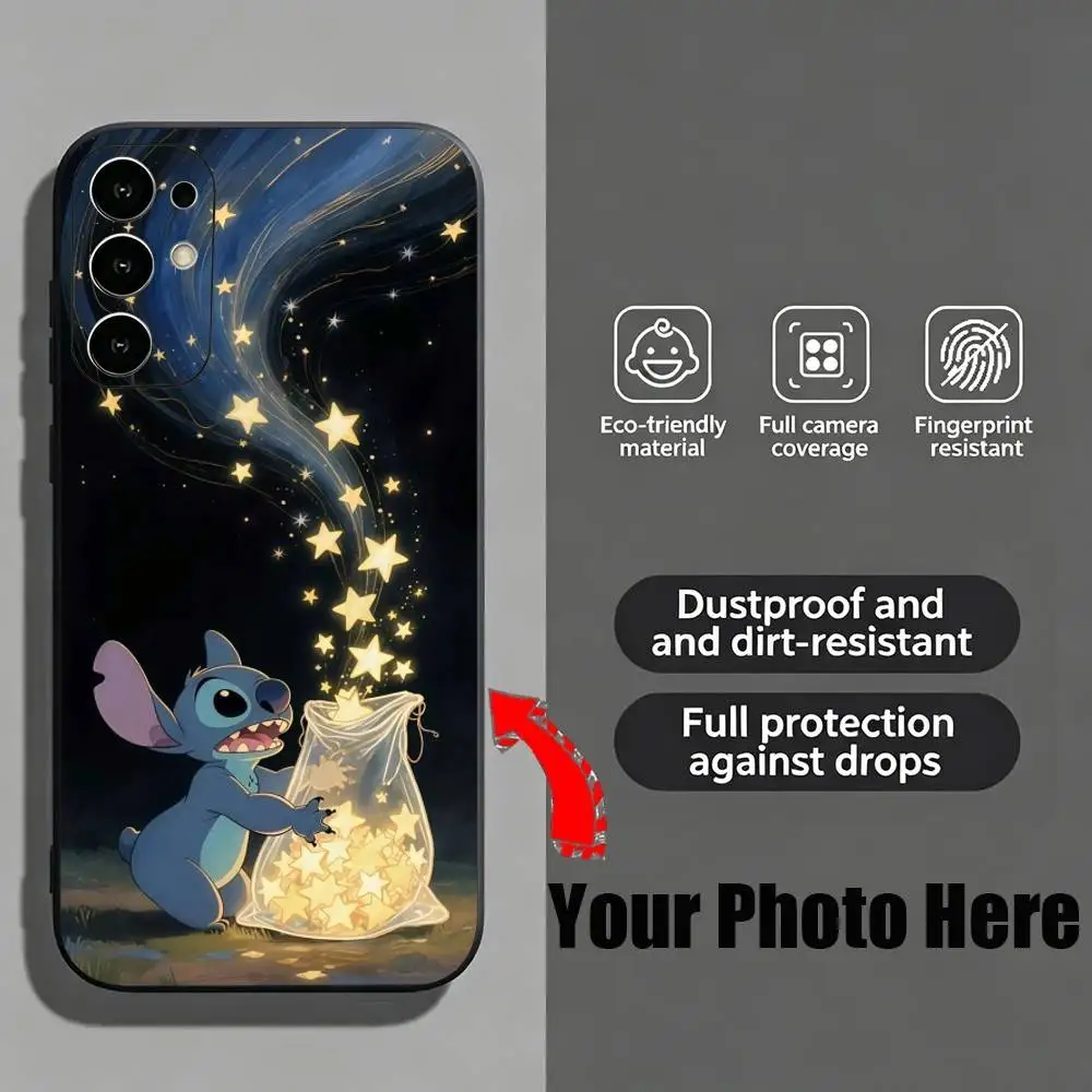 Cartoon S-Stitchs Top Selling Soft Silicone Black Phone Case