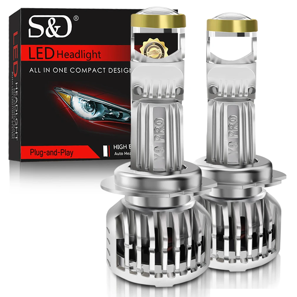 30000LM H7 Mini Projector Headlight Lens H8 H11 9005 HB3 9006 HB4 LED