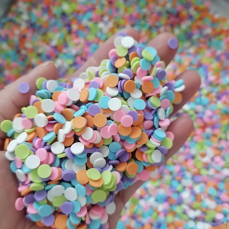 Description Picture 5 of item100g 5mm Mixed Polymer Clay Sprinkles Cutter Chip Slice Lovely Dot/Round/Circle Slices for Crafts Making, DIY Confetti