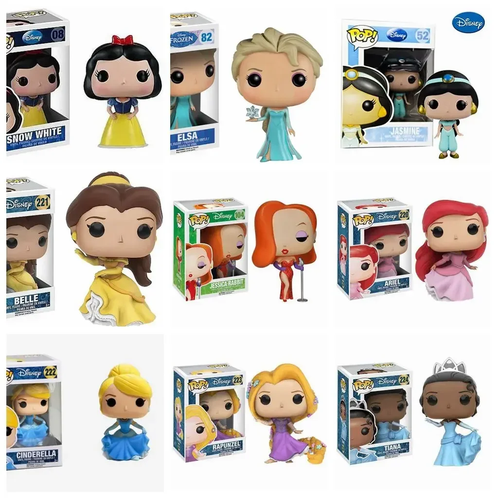 FUNKO POP Frozen Princess Ariel Rapunzel Cinderella Tiana Hello Kitty 01# Figuras de acción Colección Modelo Juguetes
