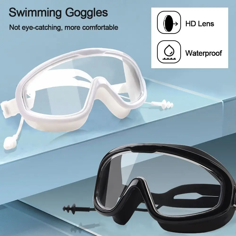 

Unisex Waterproof Anti-fog Adult Youth High Definition Wide View Swim Eyewear Swimming Goggles Eyeglasses with Earplugs