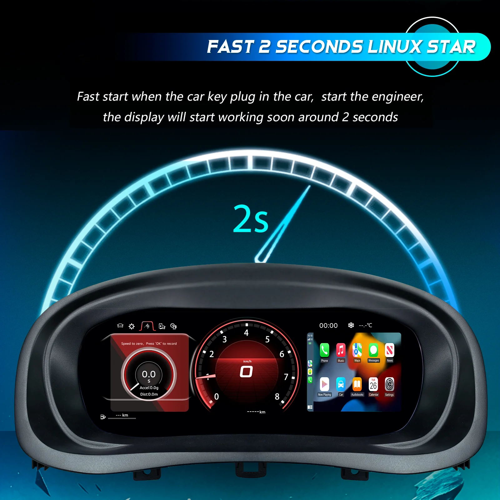 Panel de Instrumentos Digital LCD Linux 1920*720P para Volkswagen Golf 5, Golf 6, Golf 7/7.5, MK5, MK6, MK7, Passat B6, B7, CC, B8, Scirocco, Tiguan, Seat León, Polo, Cabina Virtual, Carplay Inalámbrico, Android Auto, GPS, Navegación, Velocímetro, Monitor, Plug and Play 4