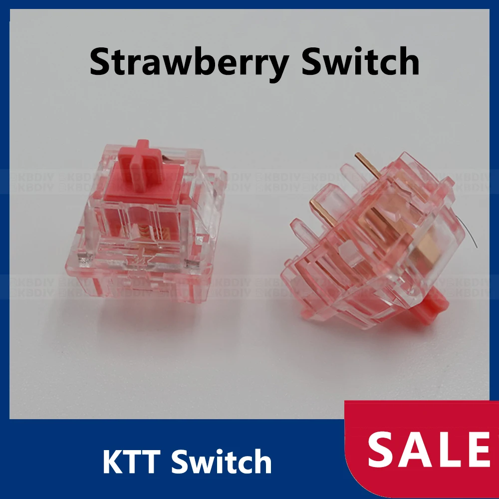 

KTT Switches Strawberry Switch 5pin Thin pins Linear MX Switch Gaming Mechanical Keyboards Customize Compatible Fit GK61 GK64