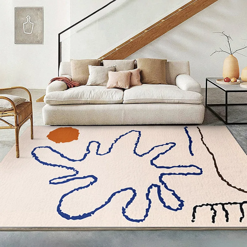 

Simple Line Imitation Cashmere Carpet, Geometric Abstract, Bedroom Bedside Carpets, Home Tatami Rug, Bathroom Non-slip Mat