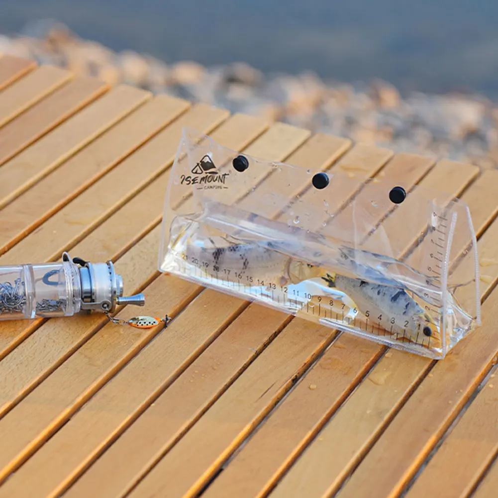 Portable Fishing Bag Clear UV Scale Folding Fish Storage Bag Snap Design Leakproof Fish Bag for Outdoor Fishing