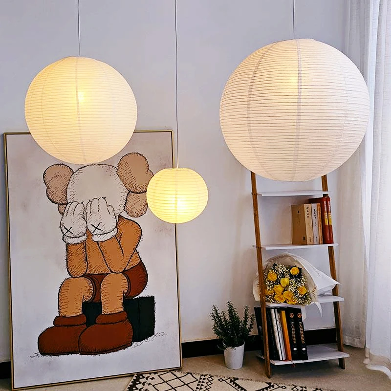 Noguchi Yong Pendant Lights Akari Wabi-sabi Ceiling Lamp Japanese Rice Paper Chandelier For Living Room Home Decor Hanging Light pendant lights ceiling light pendant lamp chandelier lighting vintage pendant lights rope pendant lamp